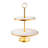 Lavi White Marble Gold Organic Edge 2 Tiered Server