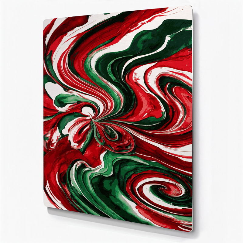 Aquarelle abstraite, art mural en métal vert 82, H 14 po x l 11 po