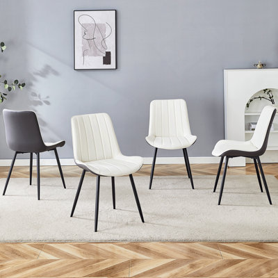 Quatre chaises de salle à manger, chaises rembourrées pour la cuisine, le salon et la salle à manger