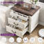 21-Inch Modern Farmhouse Nightstand with 3 Drawers & Geometric Carvings-1303380507