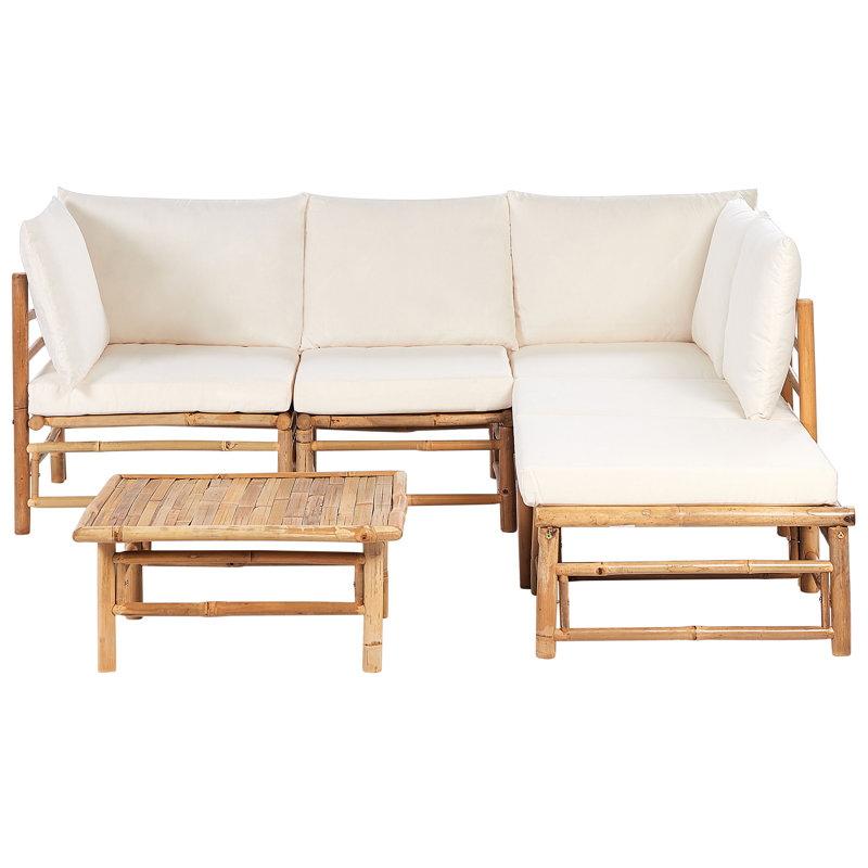CERRETO 5 - Person Garden Lounge Set with Cushions, White