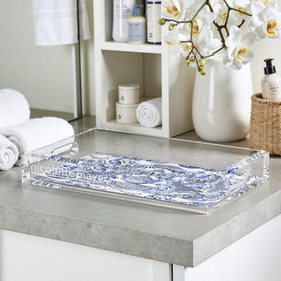 Royal Delft William Mary Blue Acrylic Rectangle Decorative Tray
