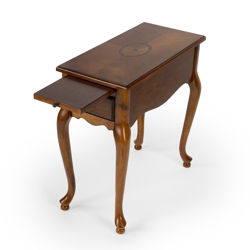 Table de bout avec rangement Ashraff, Olive Ash Burl
