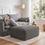 Repose-pieds carré en velours côtelé à compression 40 "pour canapé (ensemble de 2)-1982669991