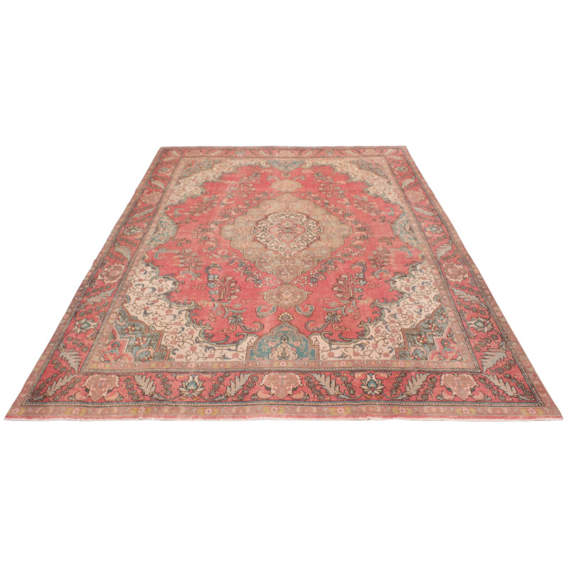 Tapis unique en laine de 9 pi 3 po x 12 pi 8 po Waheeda
