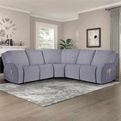 Wald 5-Pieces Oversized Recliner Couch Covers With Pockets For Reclining L Shape Sofa
