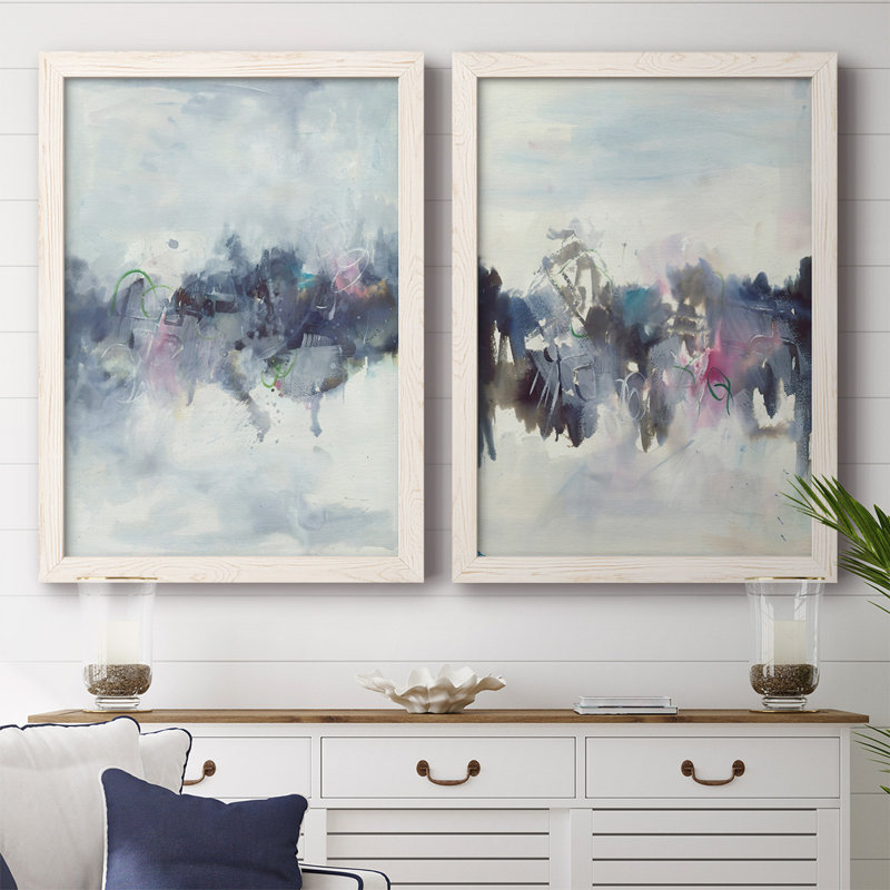 Birds I-Premium, toile encadrée - prête à être accrochée, Blanc, H 27,5 po x l 75 po x P 1,5 po