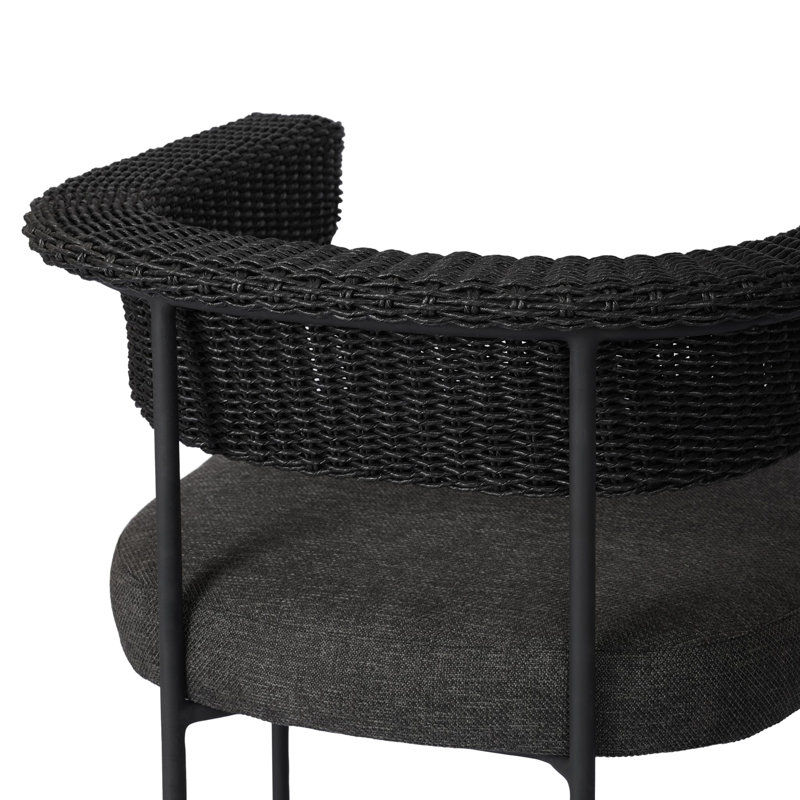 Carrie Outdoor Bar Stool, 26", Black, Black