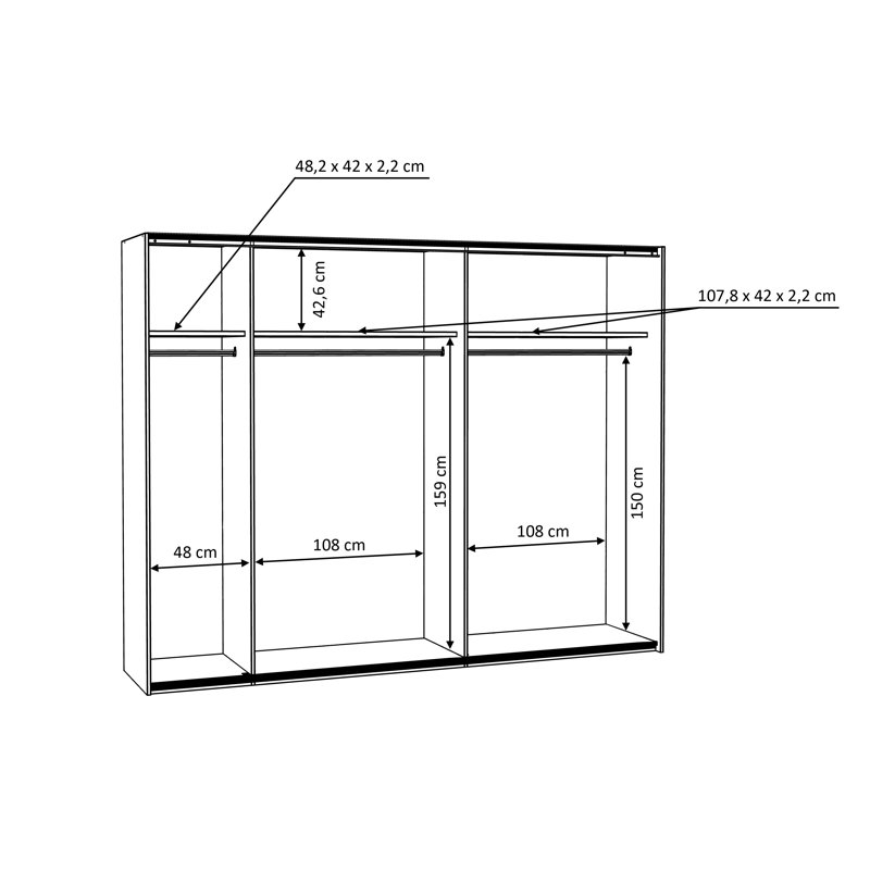 Charleen 2 Door Manufactured Wood Wardrobe