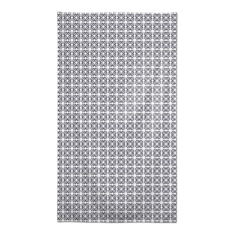 Kylen Rectangular Geometric Polyester Tablecloth, Dark Gray