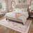 Bloomere Floral Machine Washable Blush Bow Indoor Area Rug With Non-Slip Backing-358611055