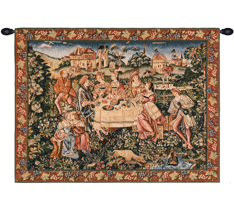 The Feast European Tapestry Wall Hanging, 24" H x 31" W x 1" D