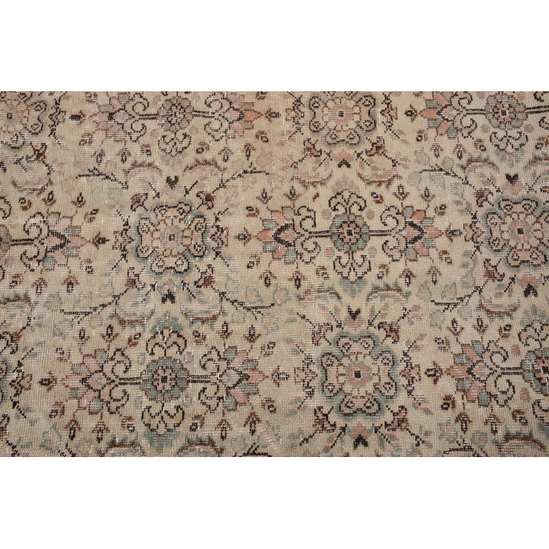 Tapis décoratif, tapis de 4,4 pi x 7,9 pi, tapis turc, tapis froids bruns, tapis frais, tapis rétro