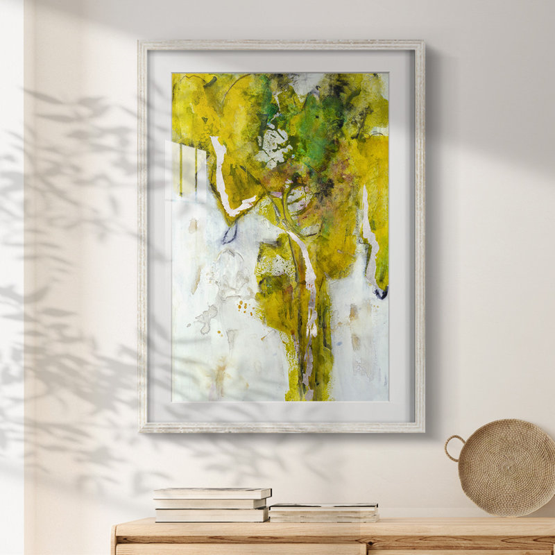Golden Foliage I - impression encadrée, H 19,5 po x l 16,5 po, Blanc