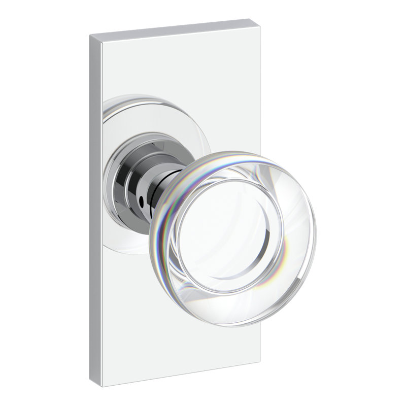 Crystal Knob 2.1875 Diameter Round, Polished Chrome