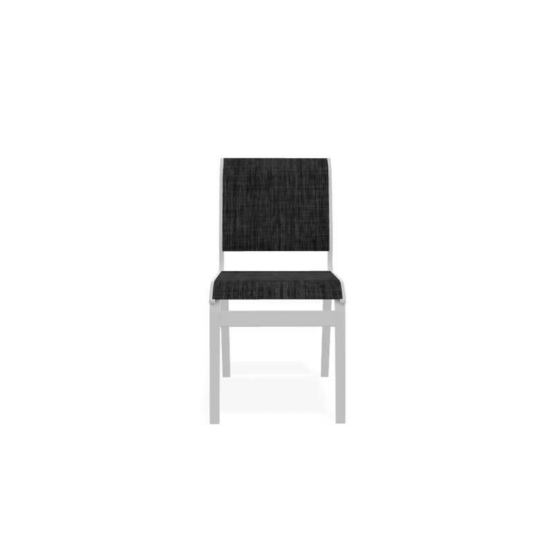 Chaise d'appoint de salle à manger Hiraku, Blanc texturé, Ombre Augustine