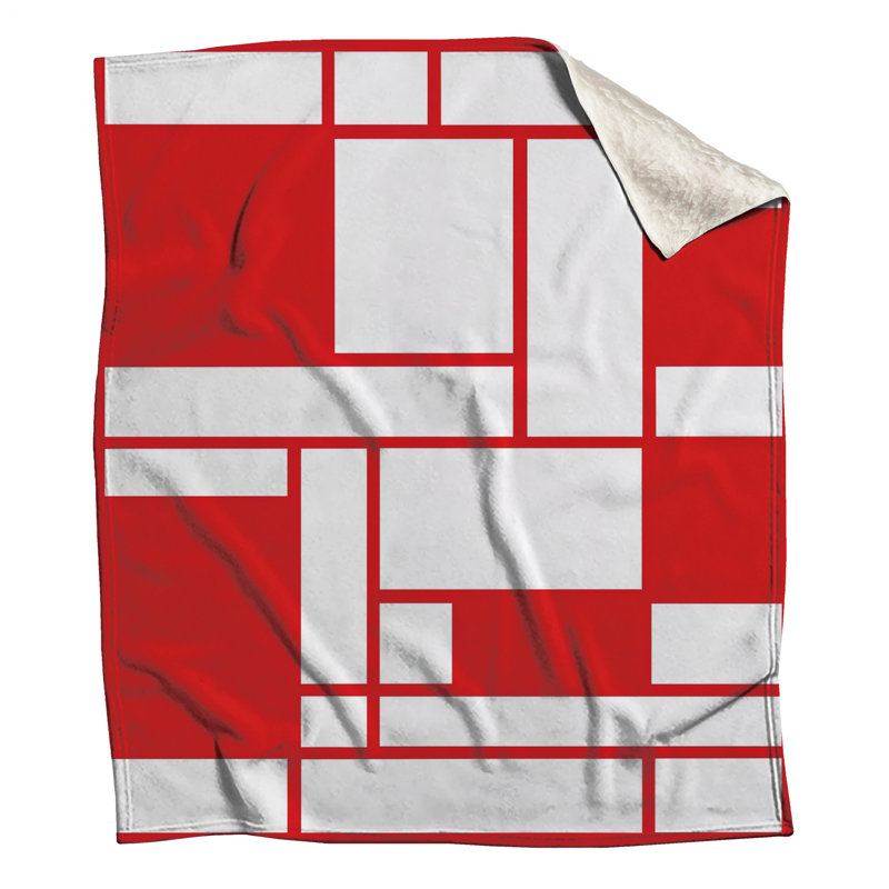 Couvertures rectangulaires rouges et blanches, 50in W x 60in H