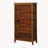 Antique Oak Finish Solid Wood Media Shelf, 5-Tier Open Storage Bookshelf