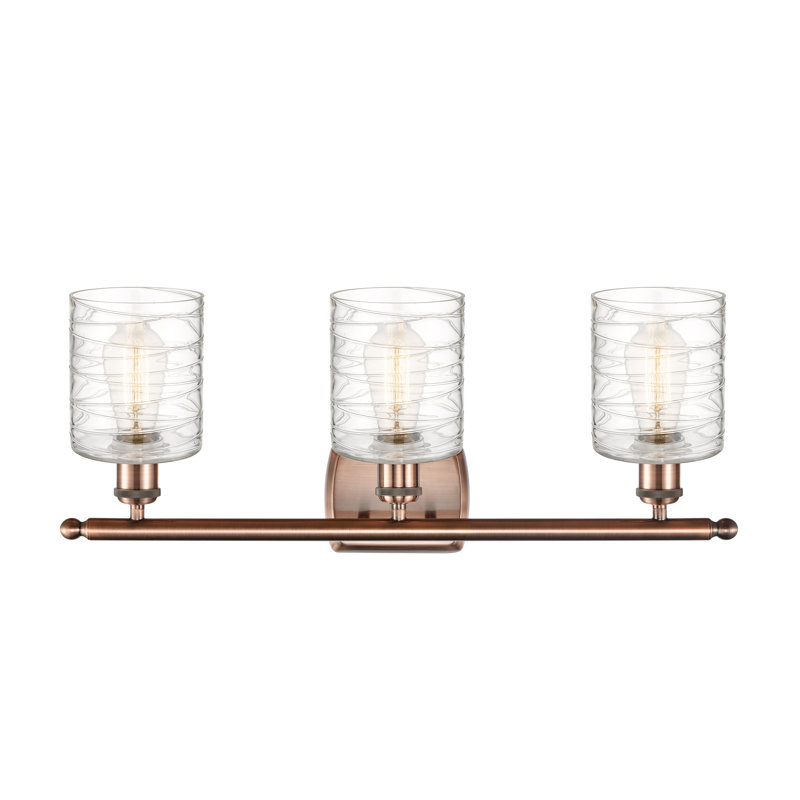 Éclairage de salle de bain à intensité variable à 3 lumières Leilani, Ampoule DEL 6 watts Vinage, Cuivre antique