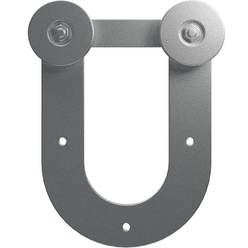 Ensemble de quincaillerie de porte de grange simple standard Premium Horseshoe Roller Hanger, Argent métallique