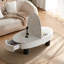 Table basse ovale avec plateau en faux marbre, table basse avec tiroir caché et espace de rangement