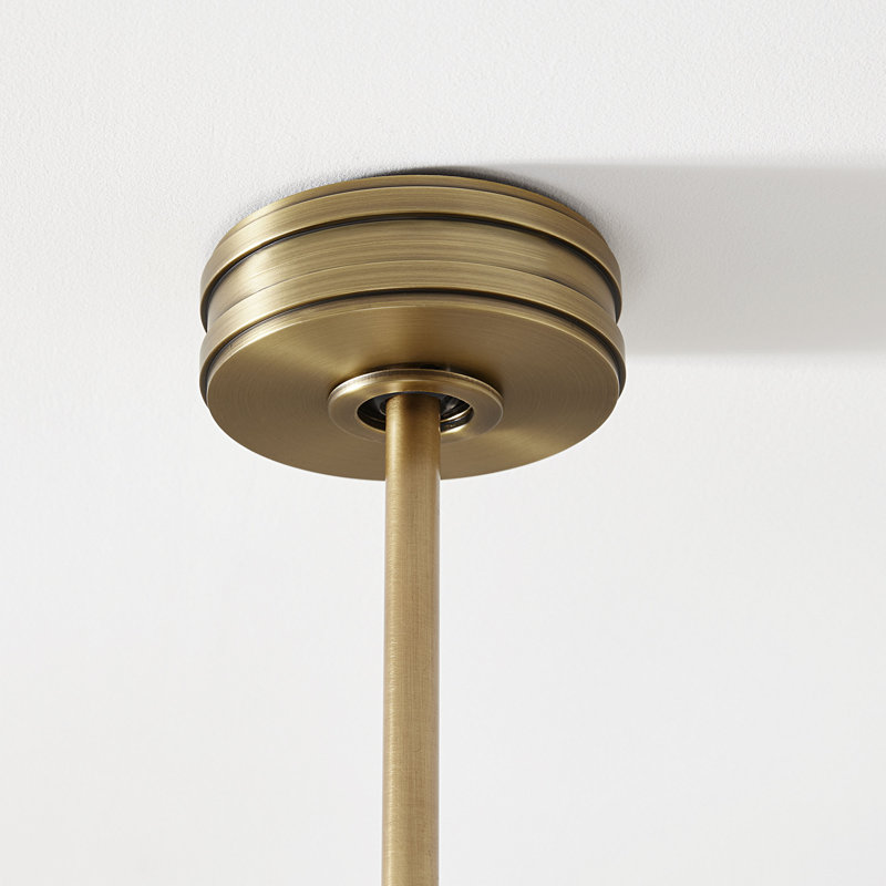 Launceton Downrod Ceiling Fan, Hand-Rubbed Antique Brass/Matte White