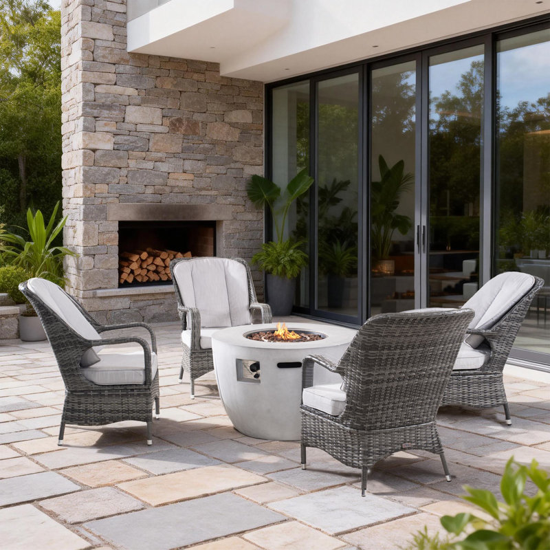 Lark Manor Algird Wicker Patio Conversation Set