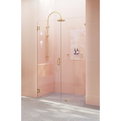 Illume 54.25 in. x 78 in. Fully Frameless Wall Hinge Shower Door -  Glass Warehouse, GW-WH-54-25-PB