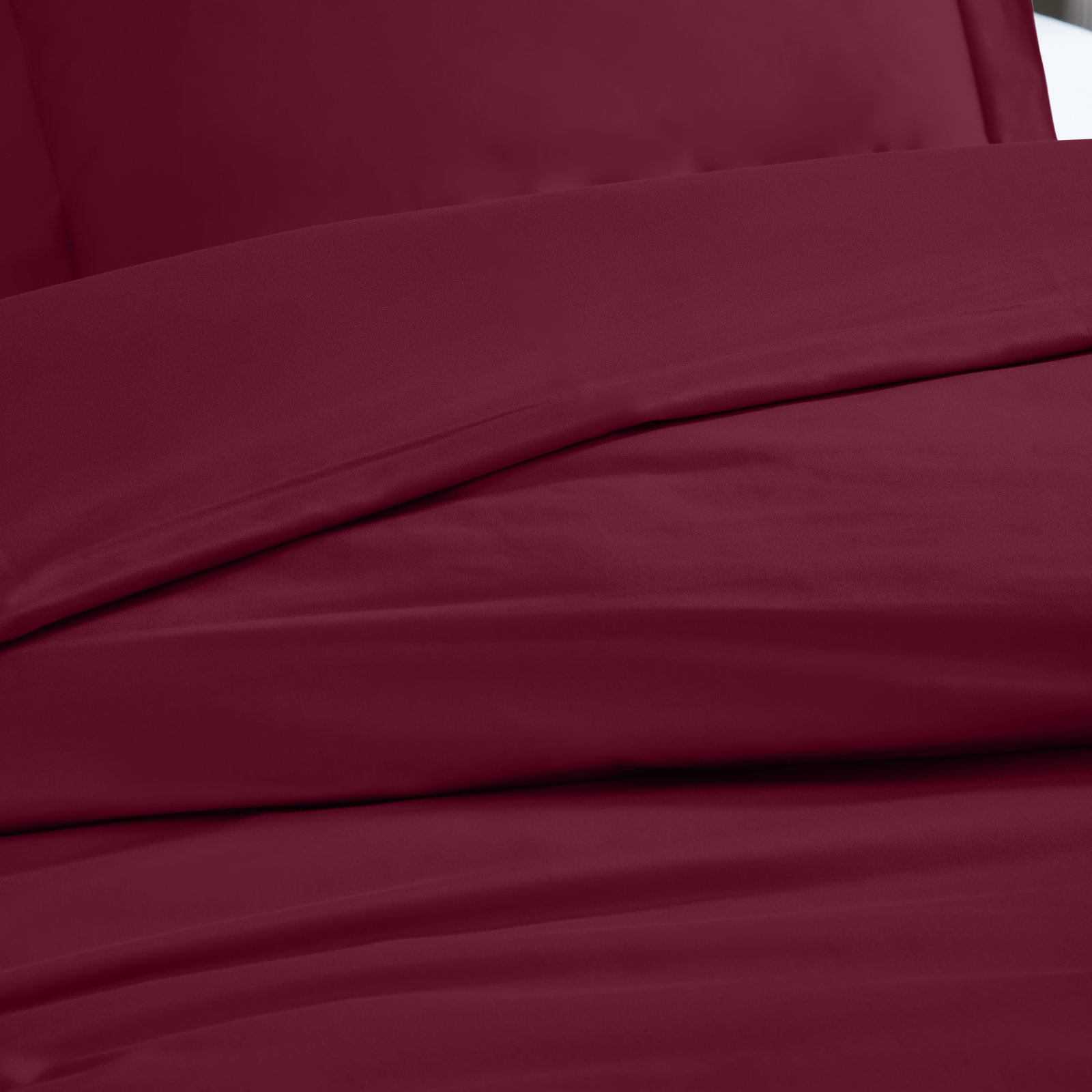 Mellark Cotton Sheets, Full/Queen Duvet Cover + 2 Standard Shams, Burgundy