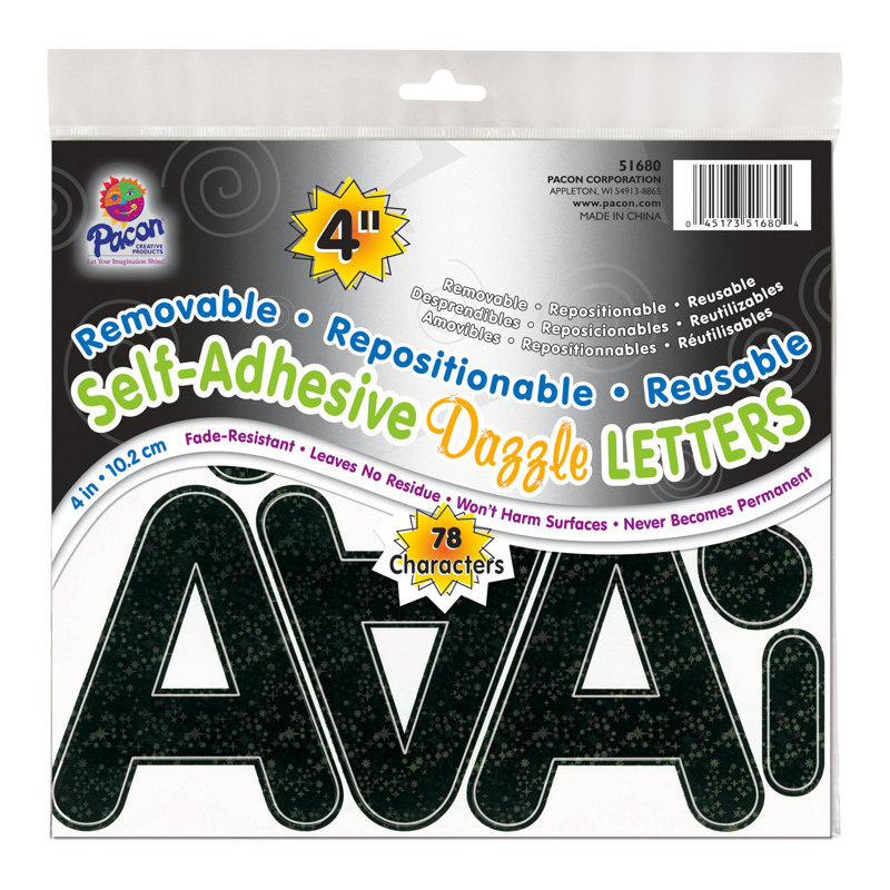 Lettres auto-adhésives, Noir