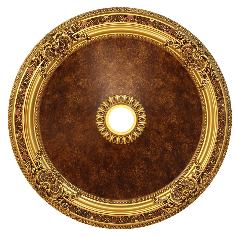 Médaillon rond rond en marbre brun