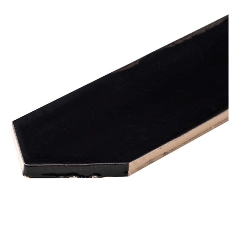 Tribeca-Talavera Picket 2.6"x13" Handmade Ceramic Tile Trim, Black