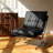 Leather armless chair with soft cushion and metal legs-1915013271