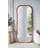 31.4X1.4X74" Oversized Wooden Floor Mirror With Unique Brown Frame