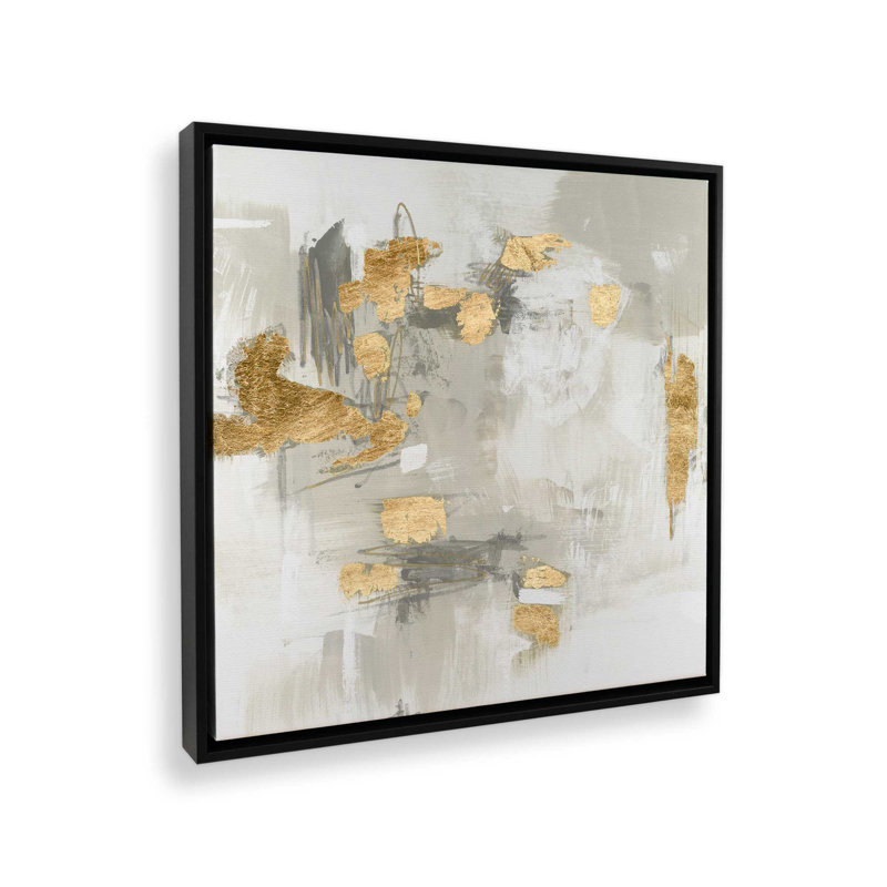 Impression sur toile Taupe Shimmer I par June Erica Vess, Noir, Impression dans un cadre flottant sans passe-parto