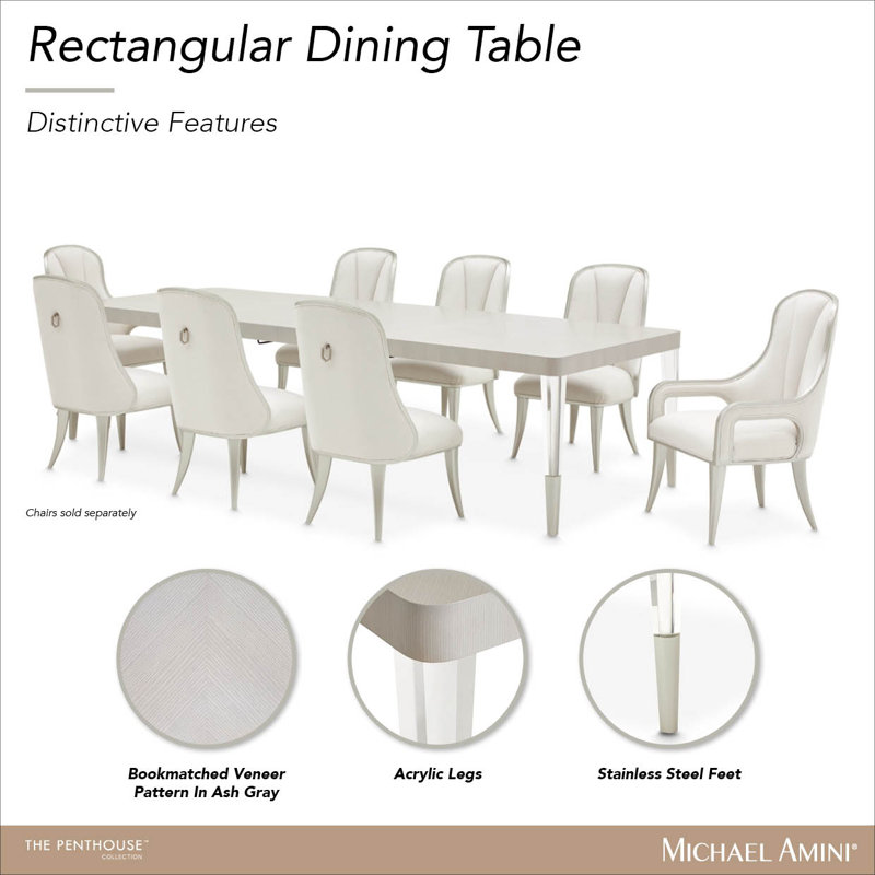 Penthouse Rectangular Dining Table - Ash Gray