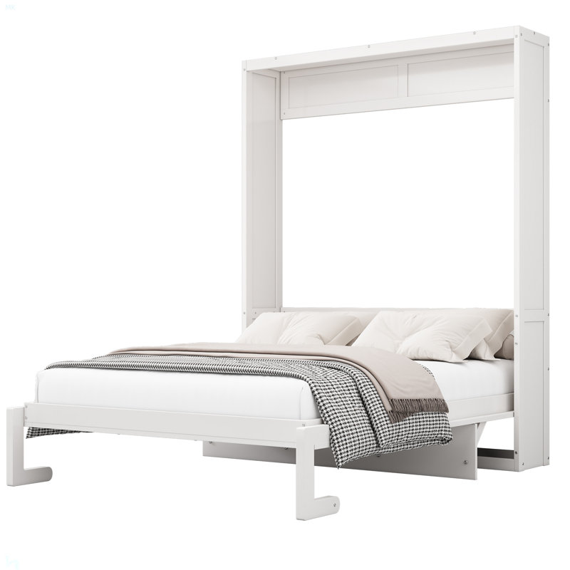 Lit escamotable double pleine grandeur, lit escamotable de 61,5 po avec armoire pour bureau, parfait pour la chambre d'amis, le bureau et le bureau