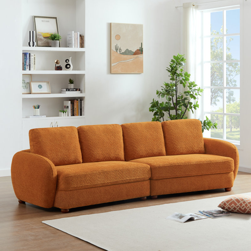 Canapé rembourré 114,5 po Caellin, Orange brûlé