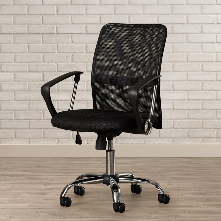 Winham Mid-Back Mesh Swivel Task Office Chair with Lumbar Support Band and Arms