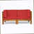 Coussin rouge / cadre brun sélectionné