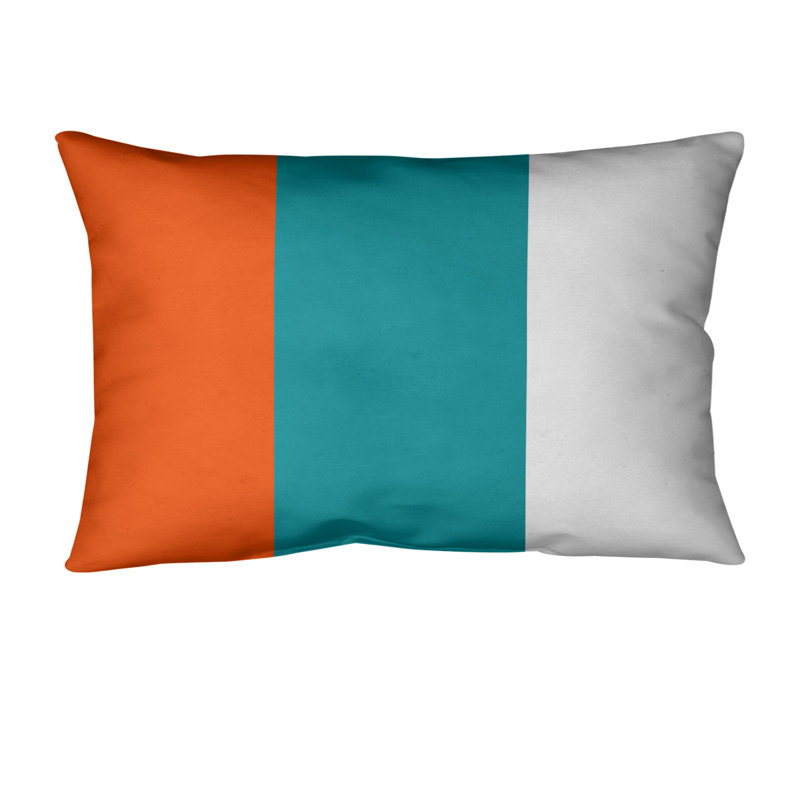 Housse de coussin lombaire Atlanta, Miami, Orange / Cyan