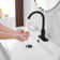 Automatic Sensor Touchless Single Hole Bathroom Sink Faucet Deck Mount With Temperature Mixing Valve In Matte Black