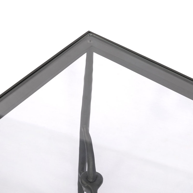 Babylon End Table-Hammered Gunmetal, 20" H x 22"W x 22" D