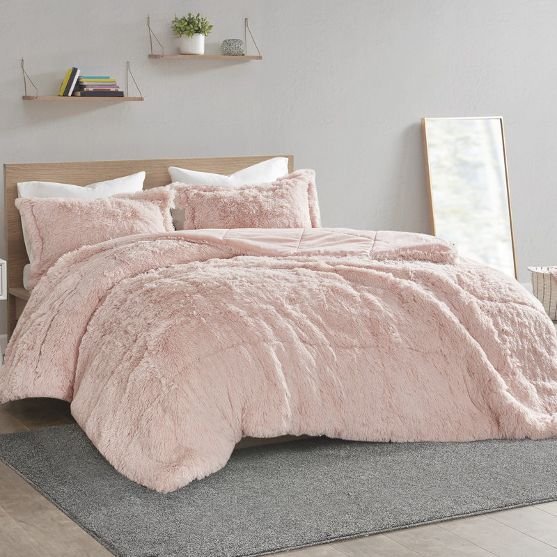 Comforter Set, King Comforter + 2 Shams, Blush