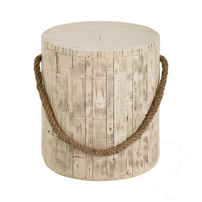Outdoor Side Table With Simulated Braided Cord