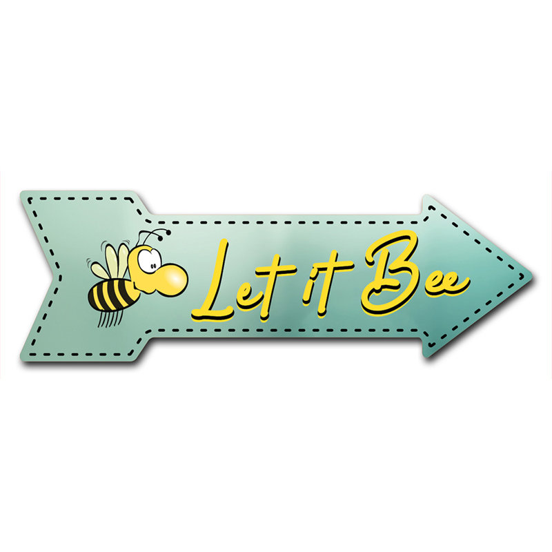 Decal-999776_Let It Bee - Décalcomanie amusante de 24 po de large, H 6 po x l 18 po x P 1 po