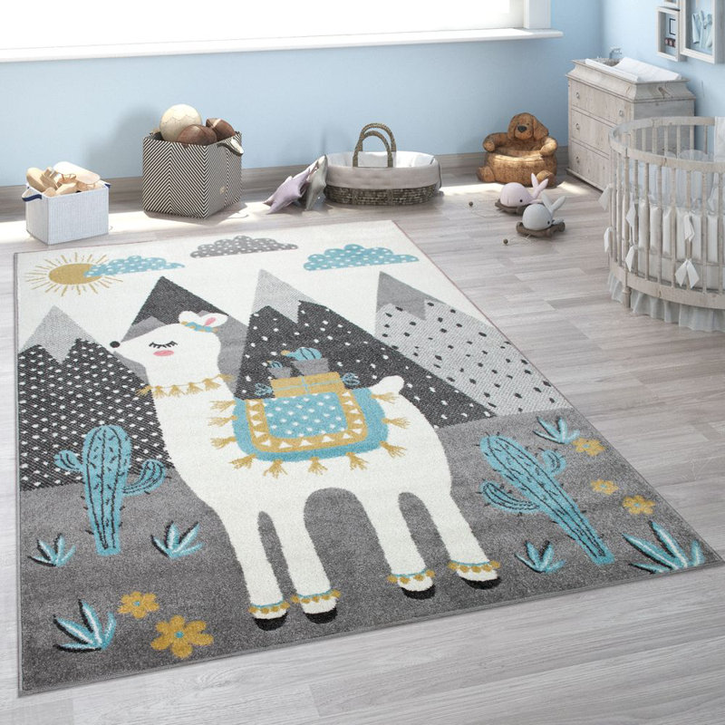 Ira Flatweave Grey/Blue Rug, Rectangle 240 x 340cm