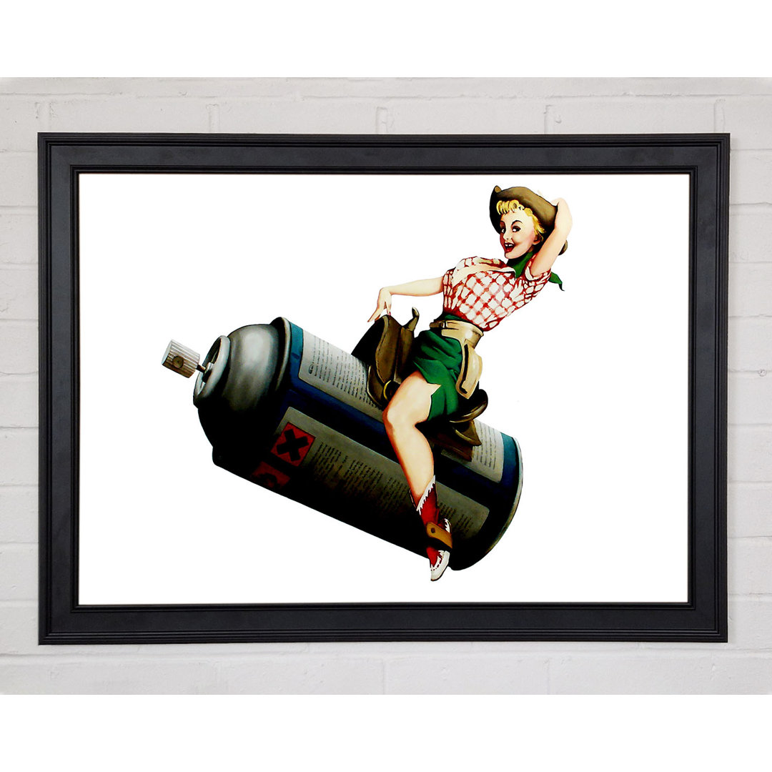 Spray Can Cowgirl Gerahmter Druck Wandkunst