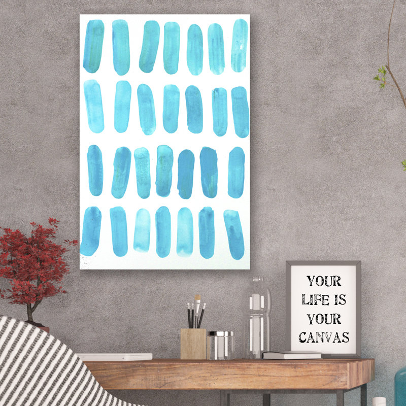 Blue Hot Dogs by Kent Youngstrom - Wrapped Canvas Painting, 76 cm H x 51 cm W x 4 cm D