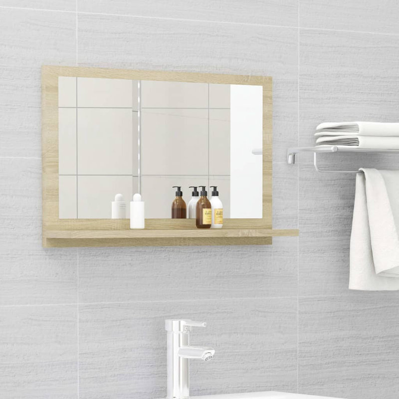 Miroir de salle de bain, Chêne de Sonoma, 14,6 po x 23,6 po
